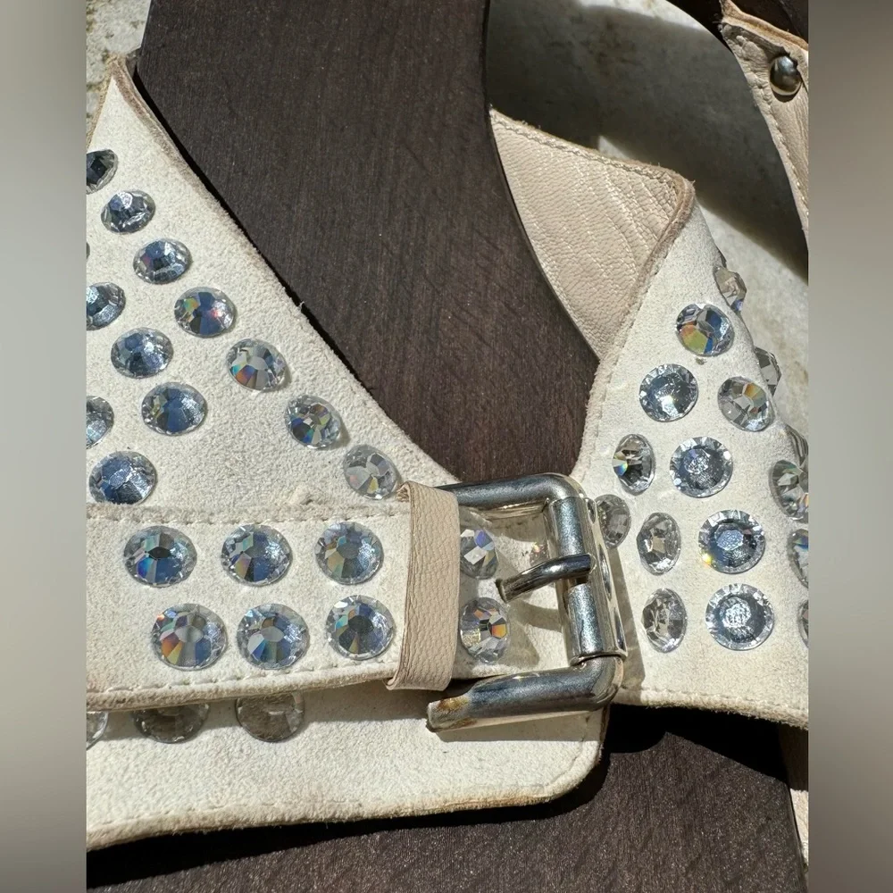 Ras- Made in Spain Crystal Slide Sandal Sz 40/ 10‎